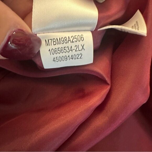 Nine West Burgundy Tuxedo Regencycore Blazer Black Contrast Collar Size 10 NWT - Picture 11 of 14